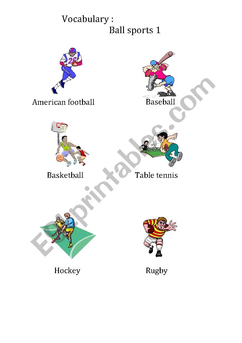 Vocabulary: Ball sports part 1