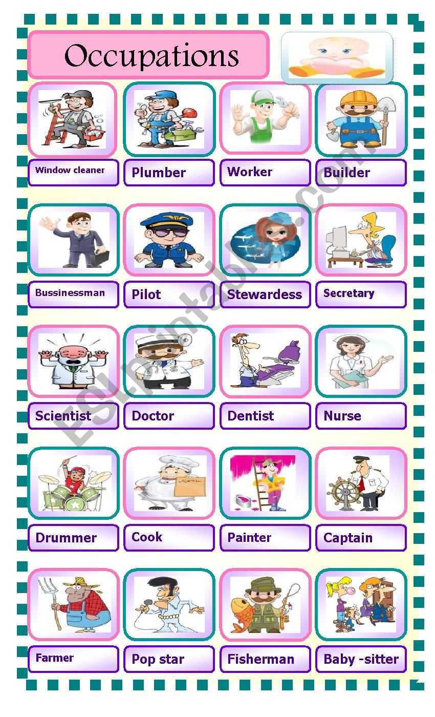 occupation pictionary worksheet