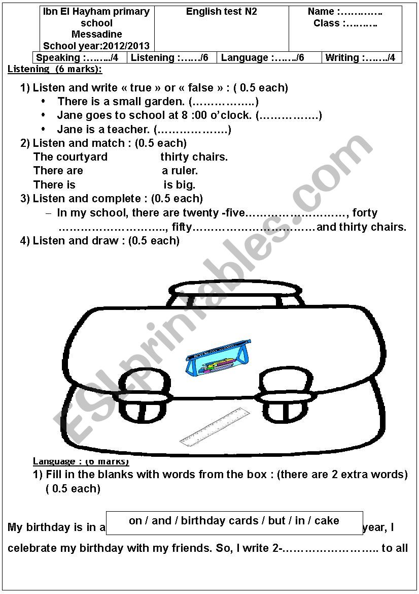 6th form exam worksheet