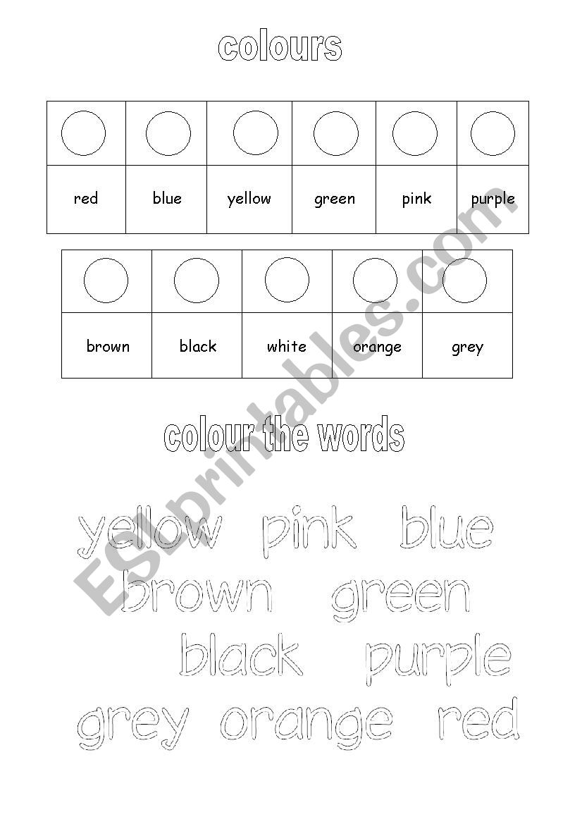 colours worksheet