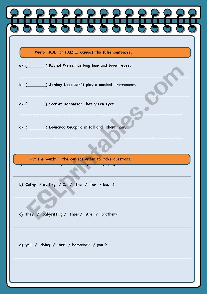 Text comprehension worksheet