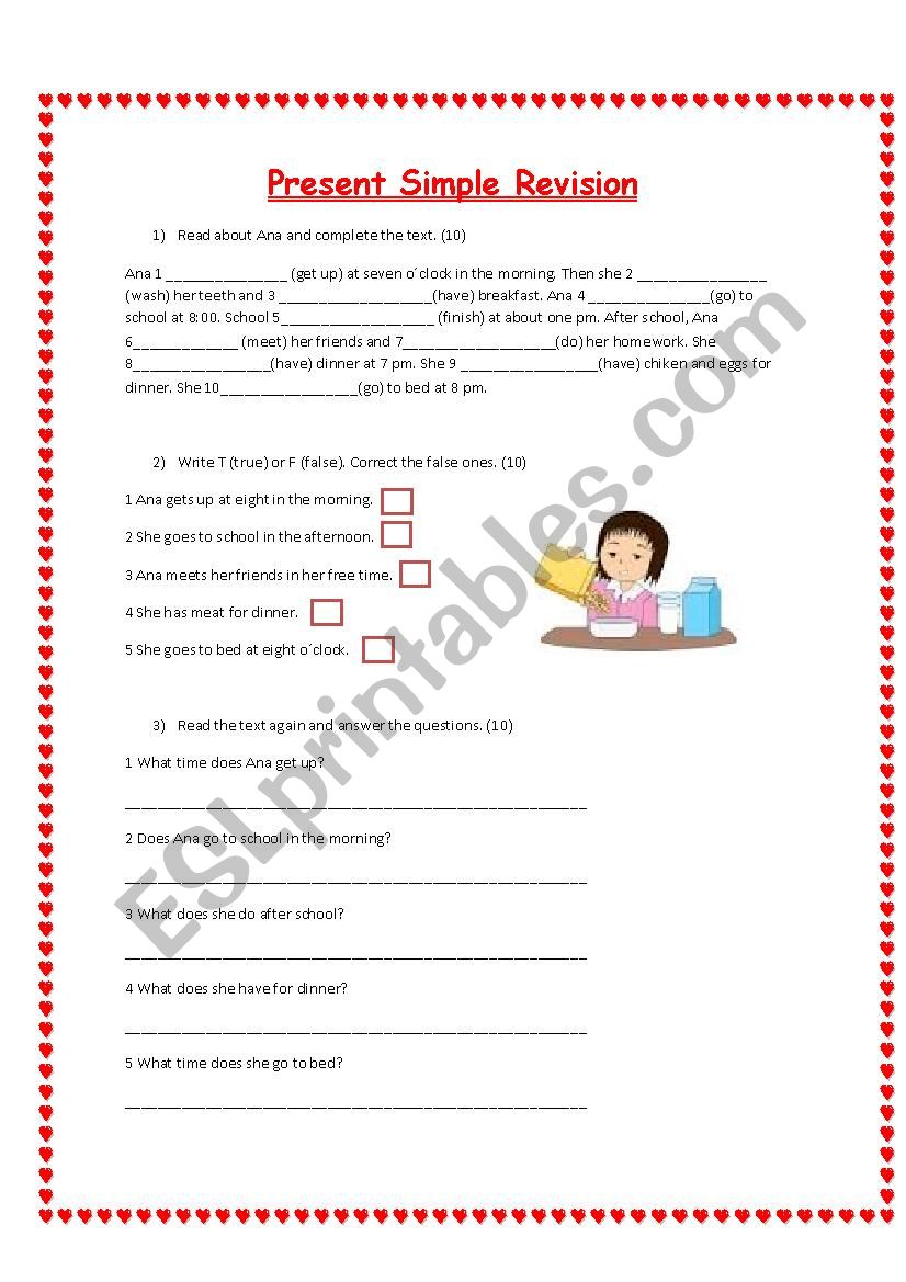 Present Simple Revision  worksheet