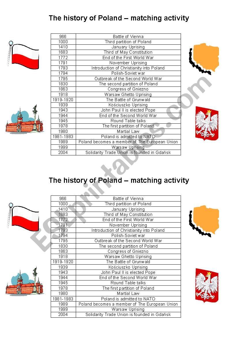The history of Poland worksheet