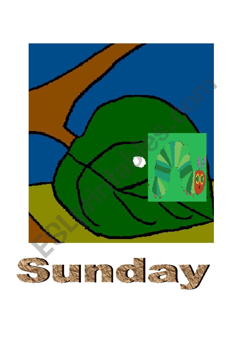 The Very Hungry Caterpillar Days of the Week Sunday to Wednesday