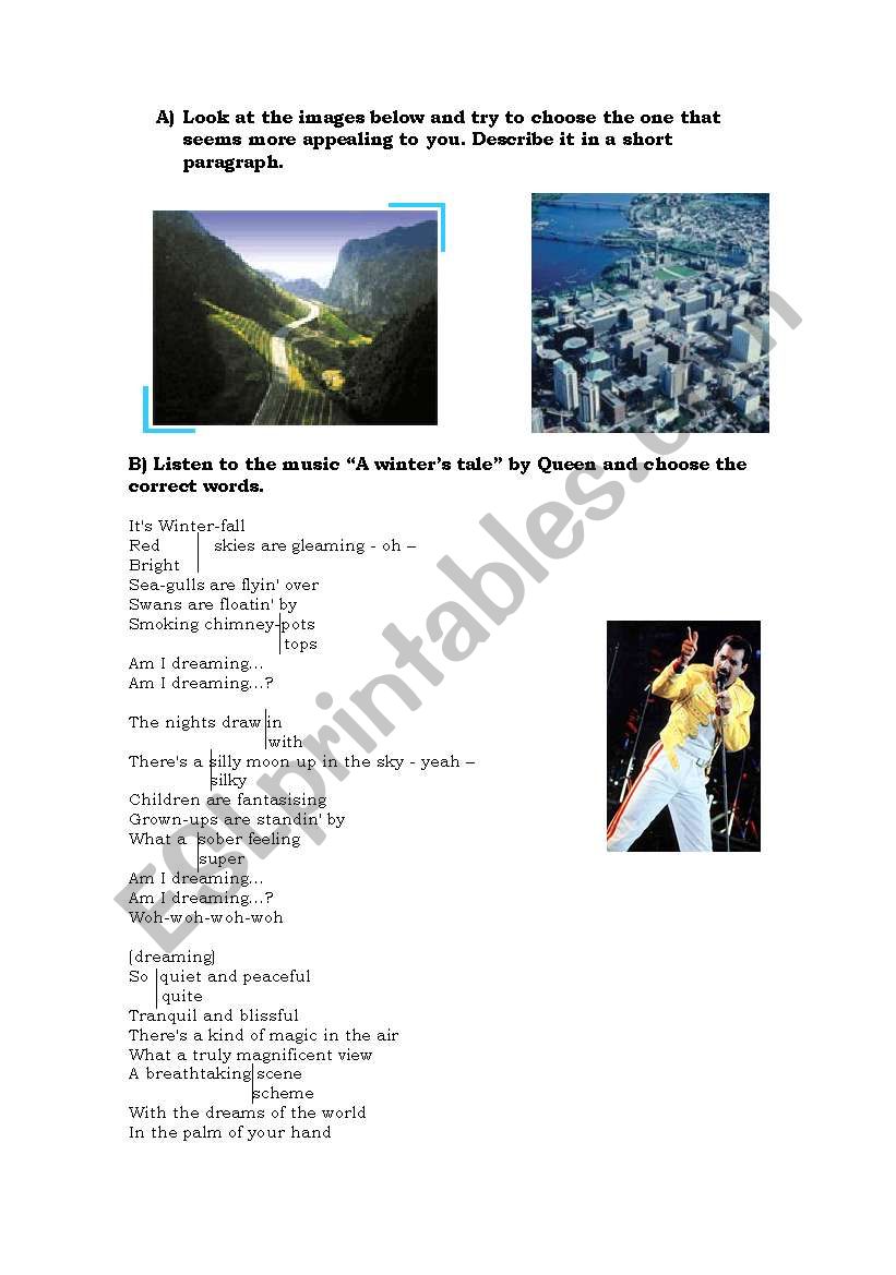 song winters tale worksheet