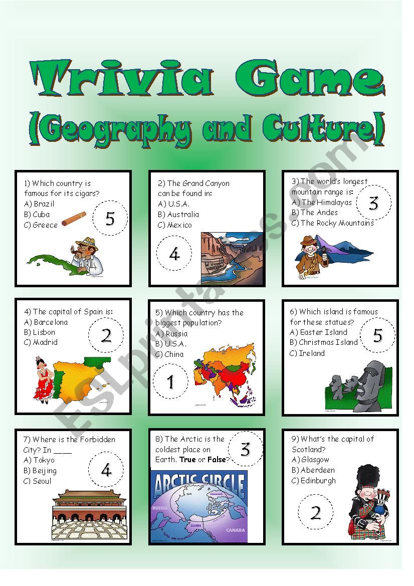 Trivia Game (Geography and Culture)