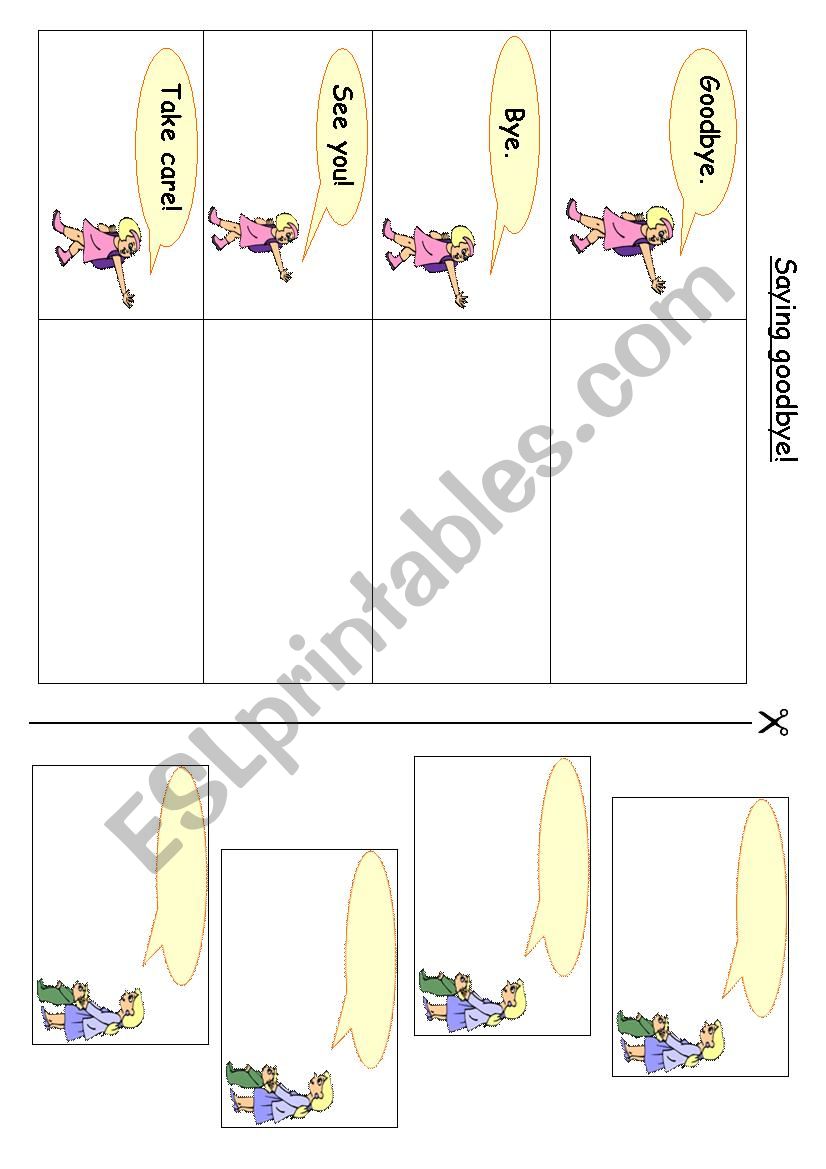 saying goodbye worksheet