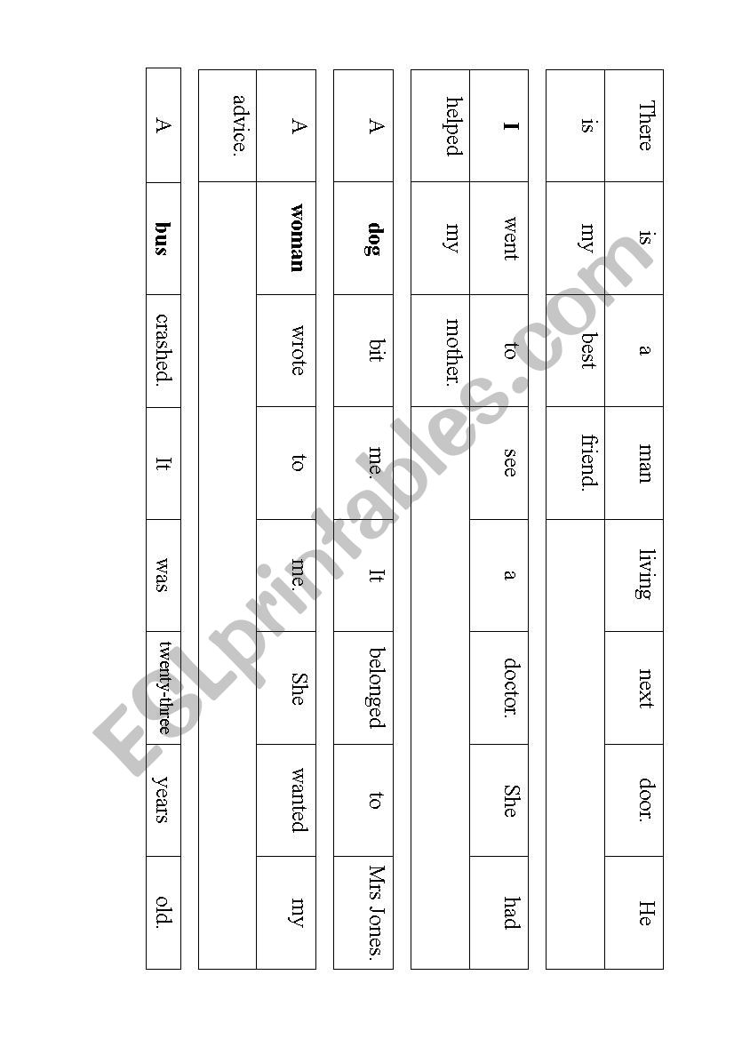 Broken sentences - defining relative clauses