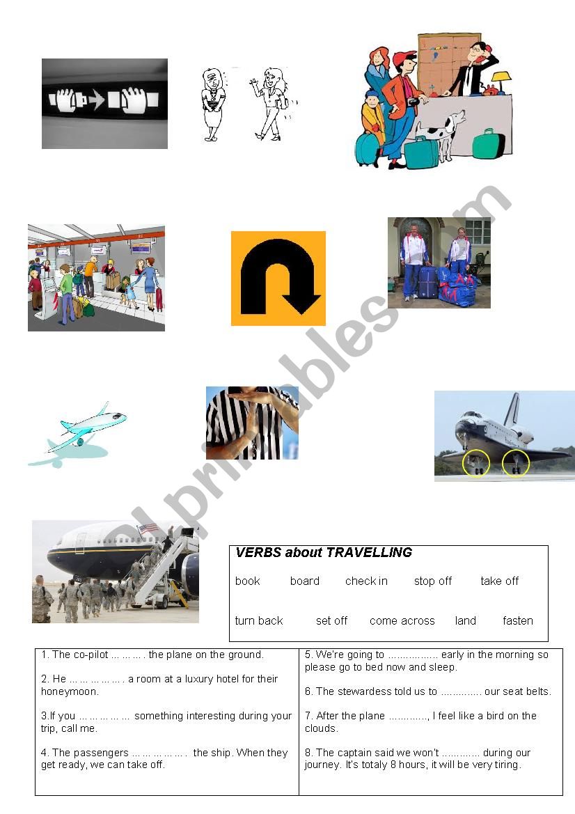 verbs for travel worksheet