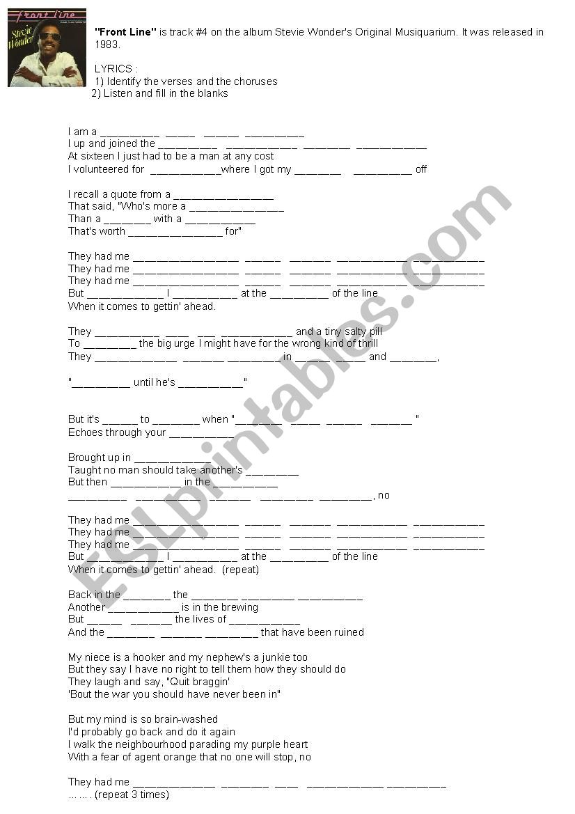 Front Line, a song by Stevie Wonder