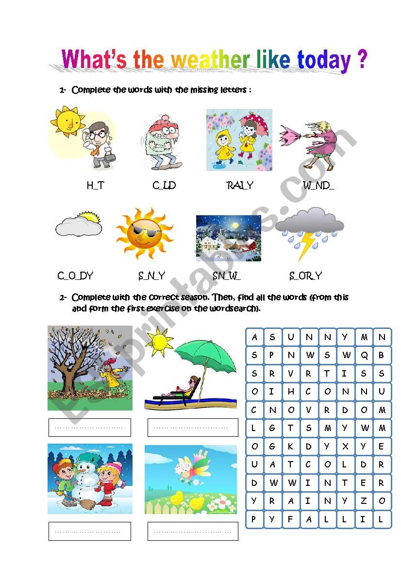 WhtÂ´s the weather like? worksheet