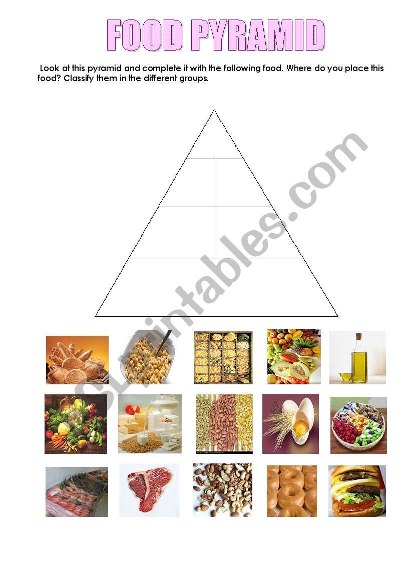 FOOD PYRAMID worksheet