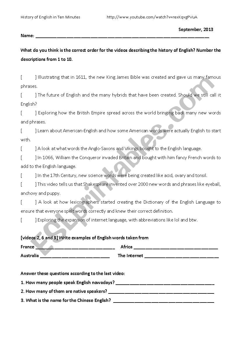 history-of-english-in-ten-minutes-video-esl-worksheet-by-cirommm