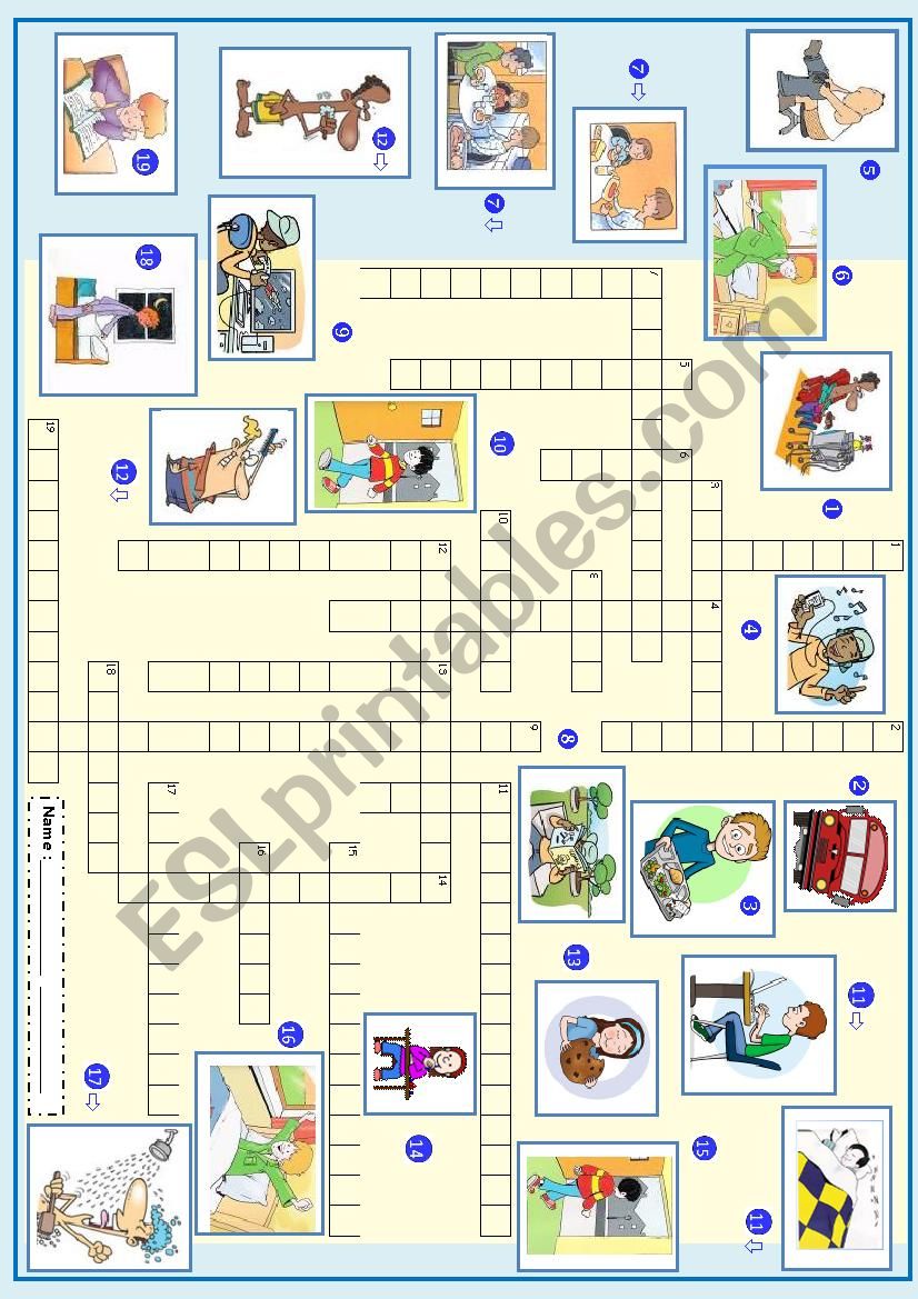 Daily Routine Crisscross Puzzle