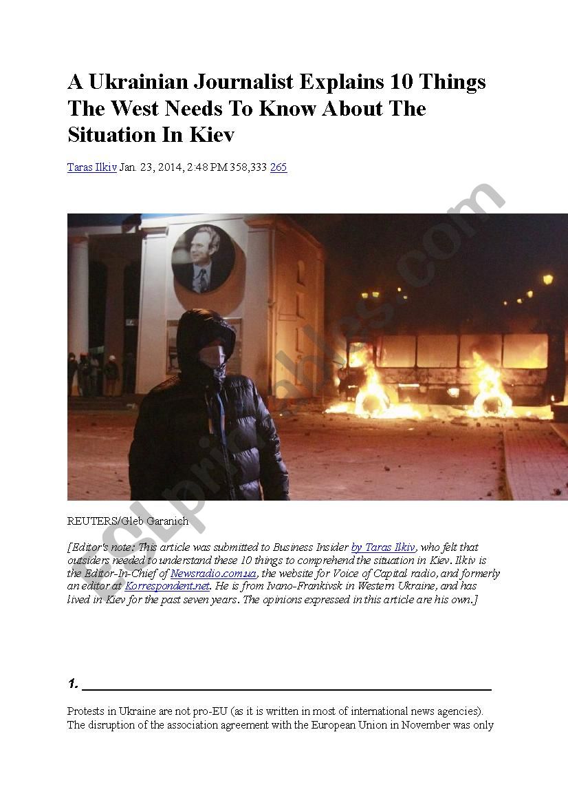 A Ukrainian Journalist Explains 10 Things The West Needs To Know About The Situation In Kiev  