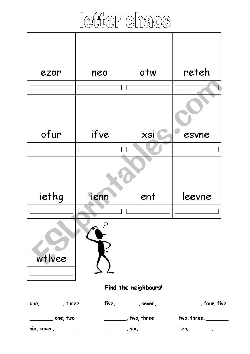 worksheet find the right number