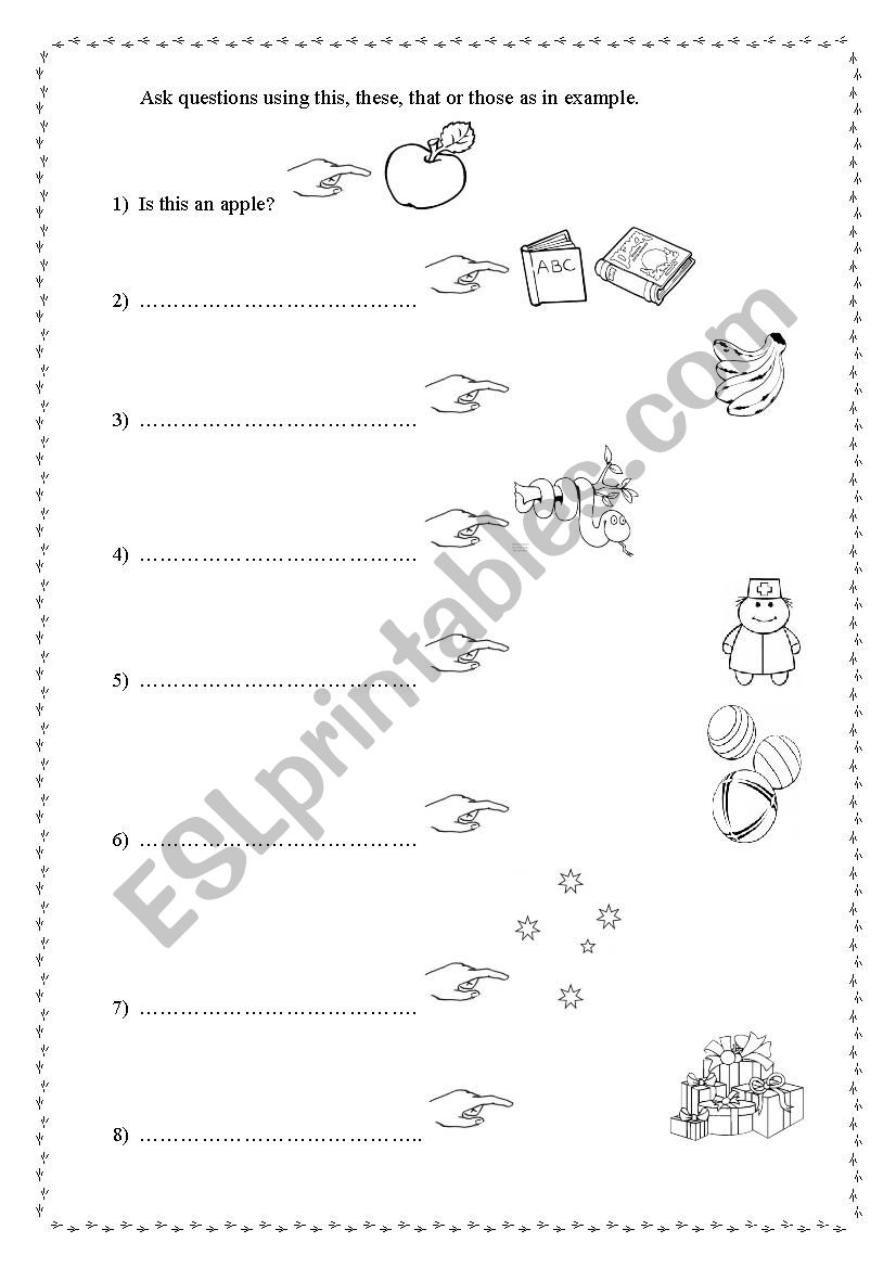 Demonstrative pronouns 2 worksheet