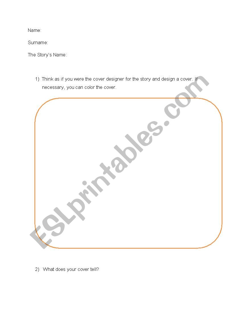 creative cover design worksheet