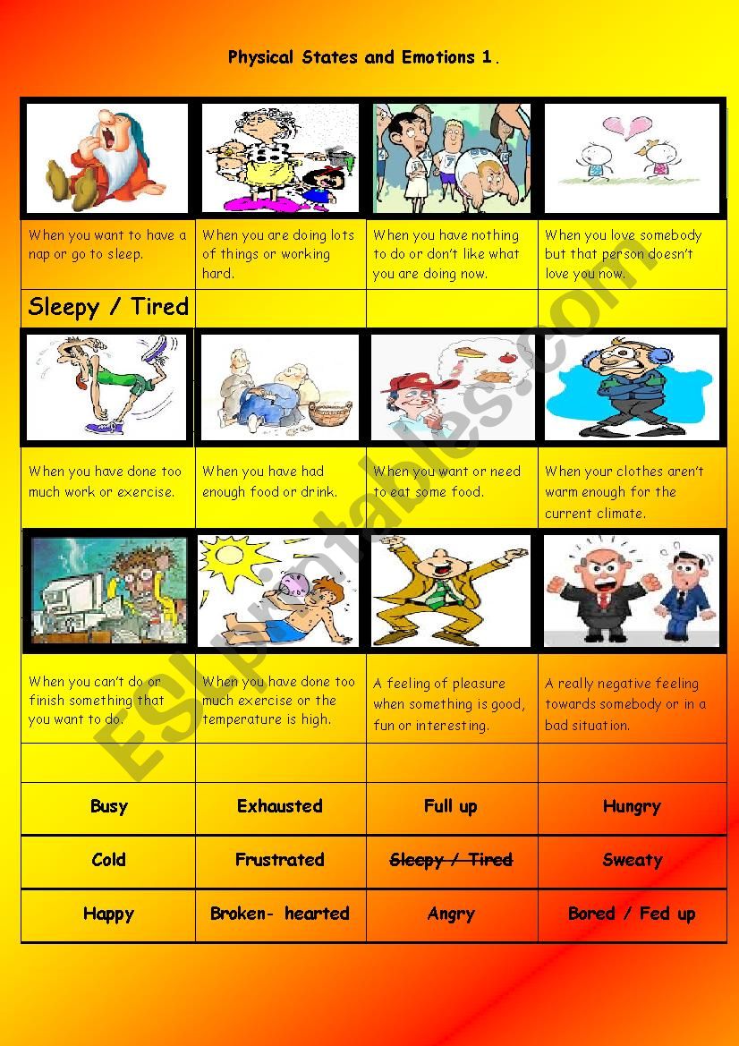 Physical States and Emotions Part 1 of 4