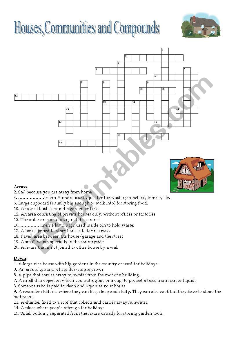 Houses, communities and compounds - Crossword