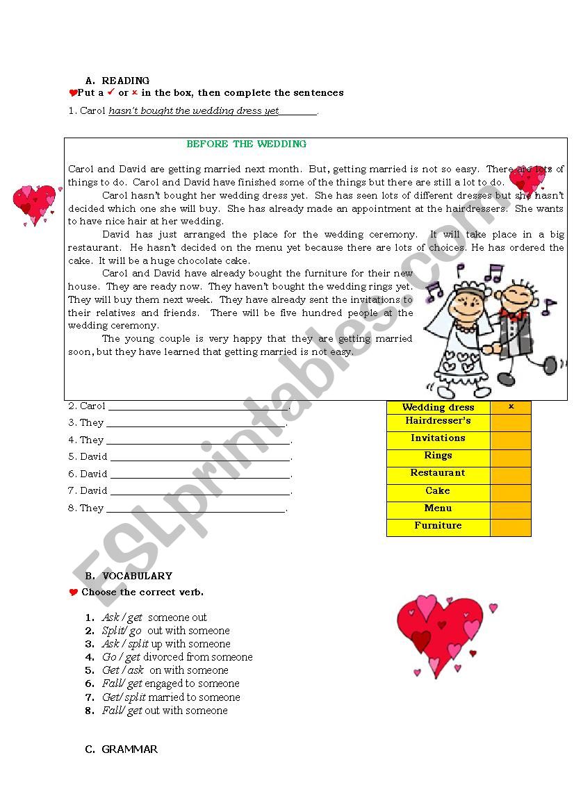 present perfect worksheet