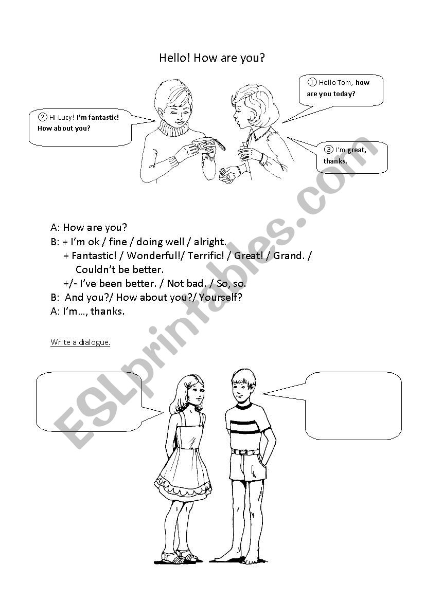 How are you? worksheet