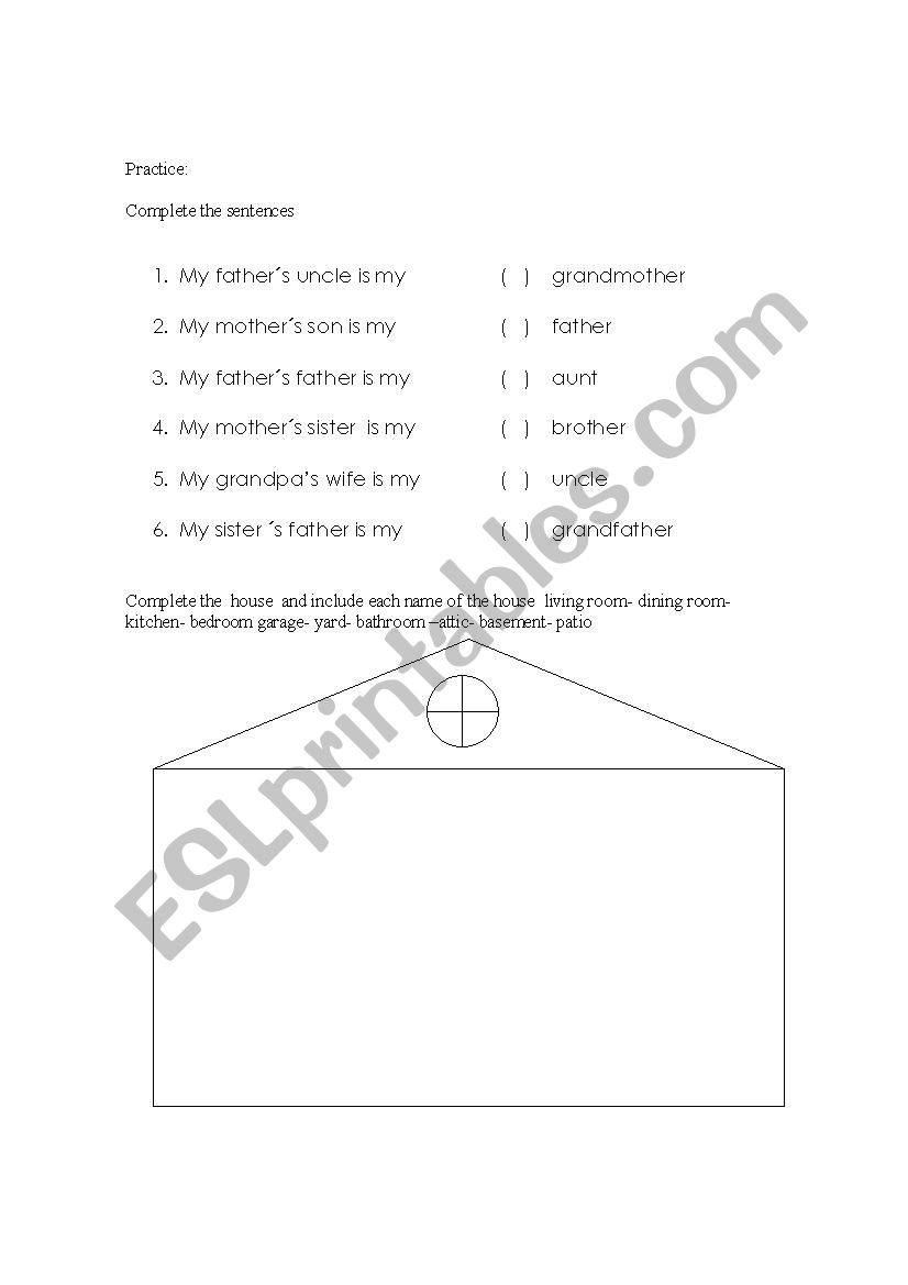 family members worksheet
