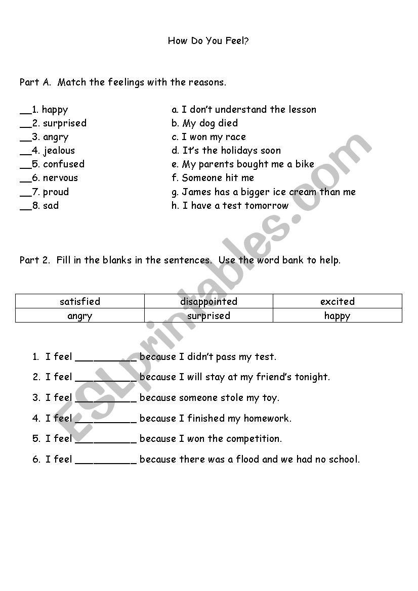 How do you feel? (feeling and Illness)