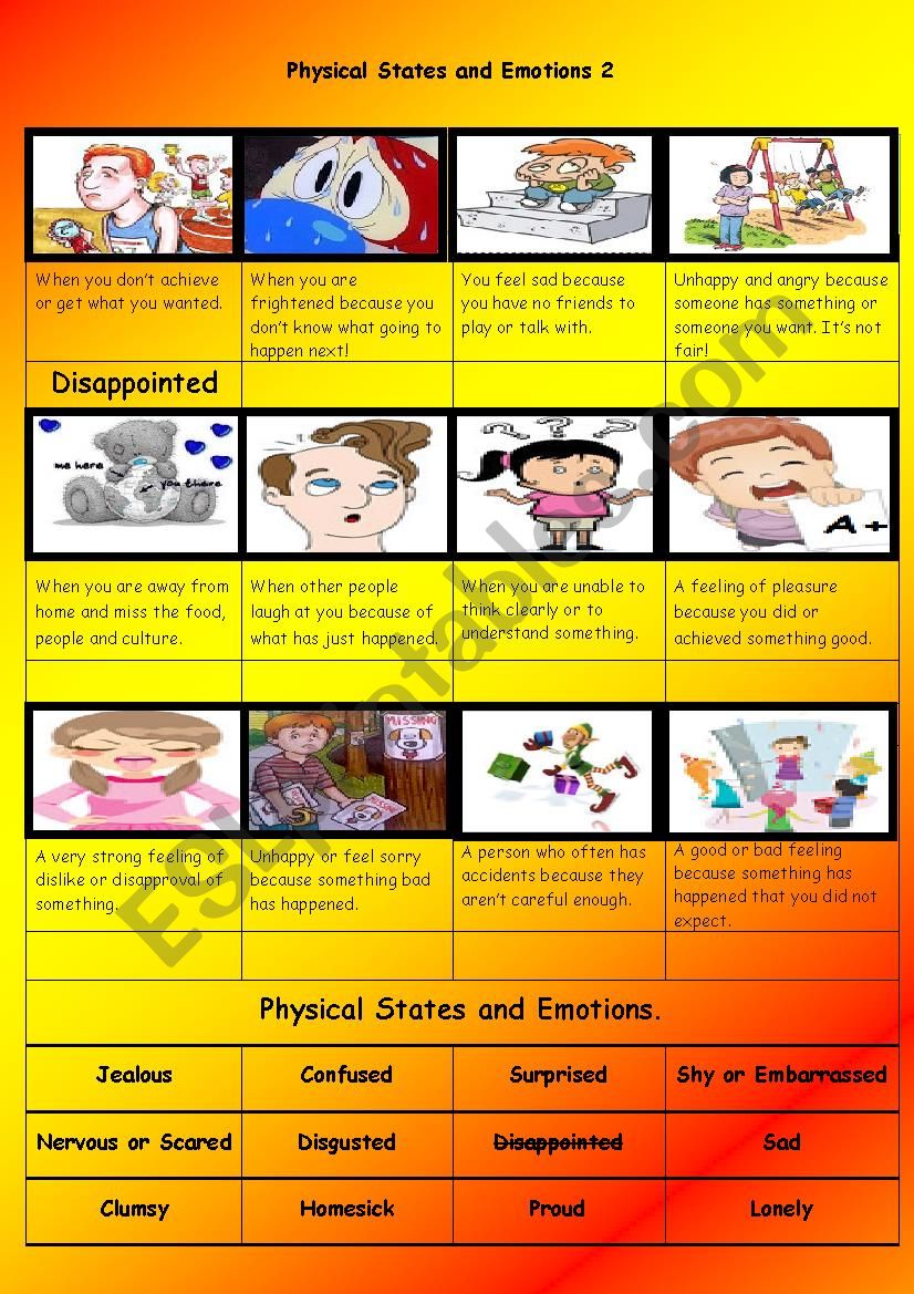    Physical States and Emotions Part 2 of 4