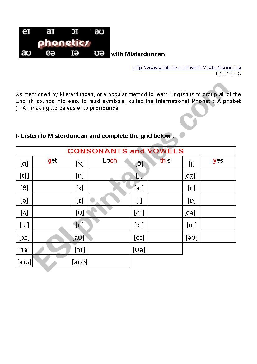 phonetics (symboles and words)