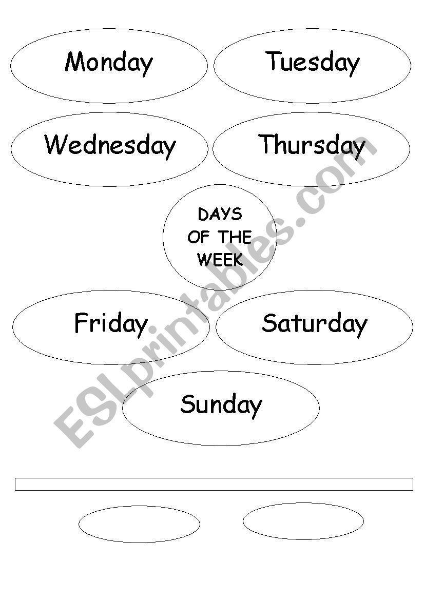 The Days of The Week FLOWER  worksheet