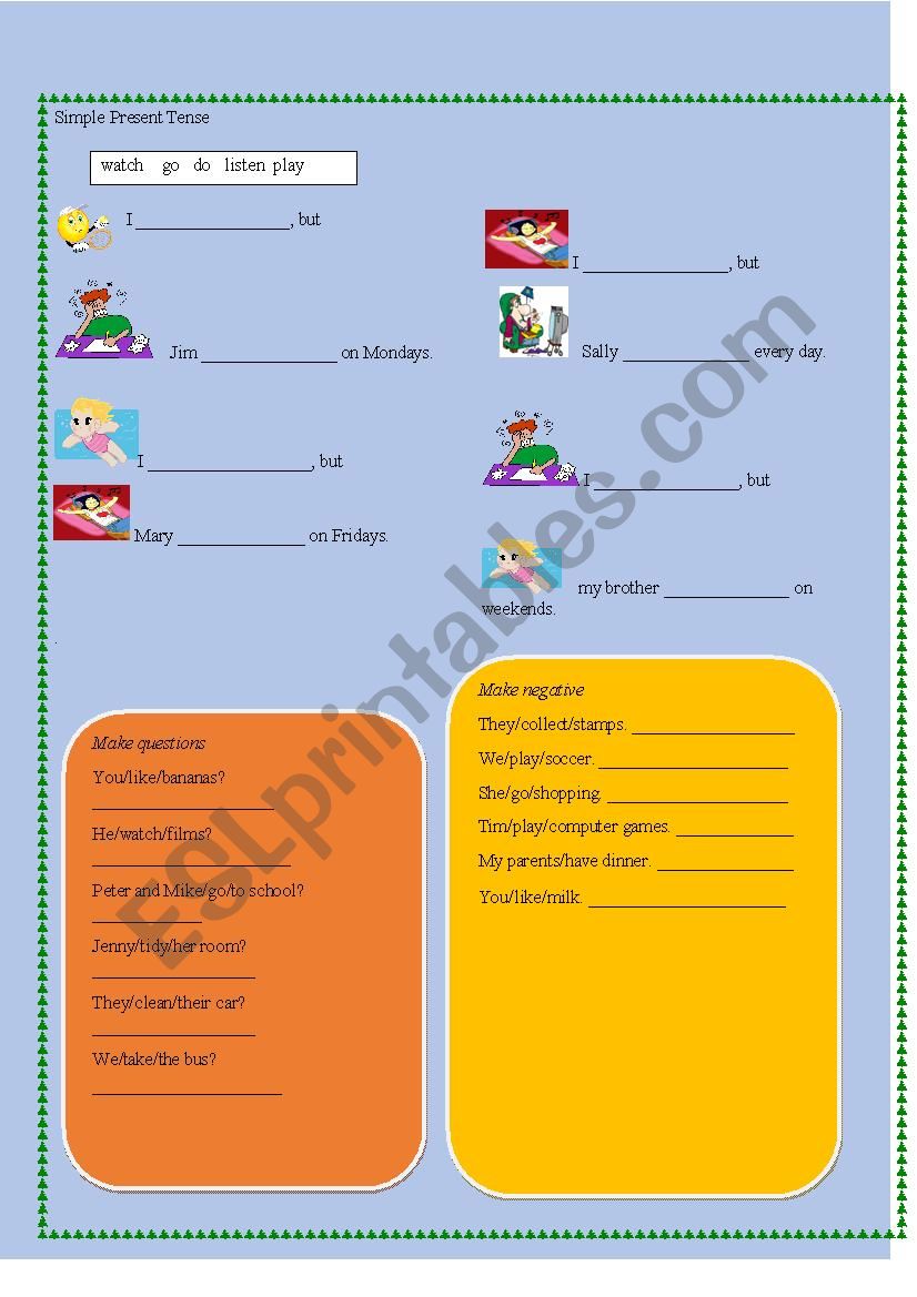 Simple Present Tense worksheet