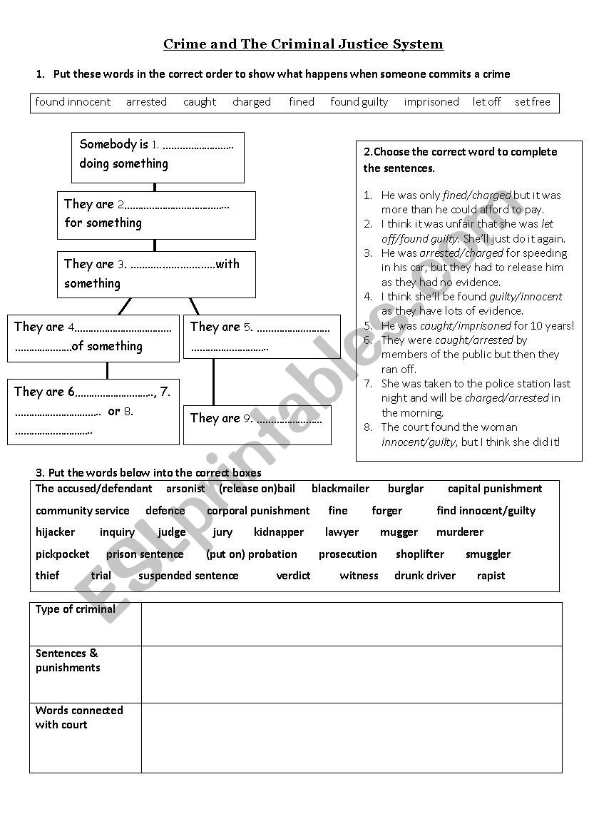 The Sequence of Events in the Criminal Justice System