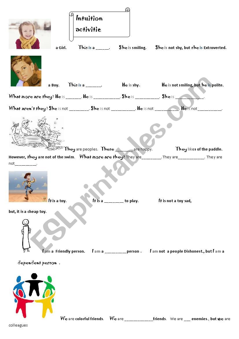Intuition activity worksheet