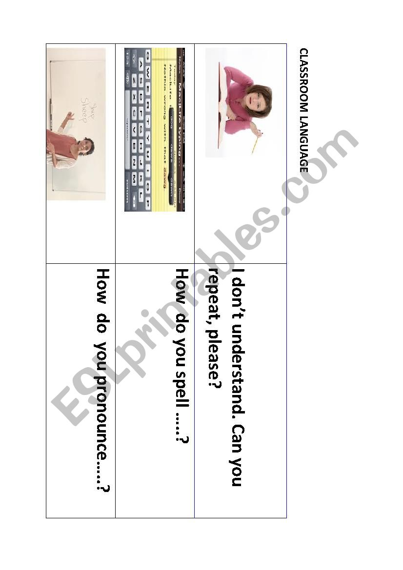 classroom language worksheet