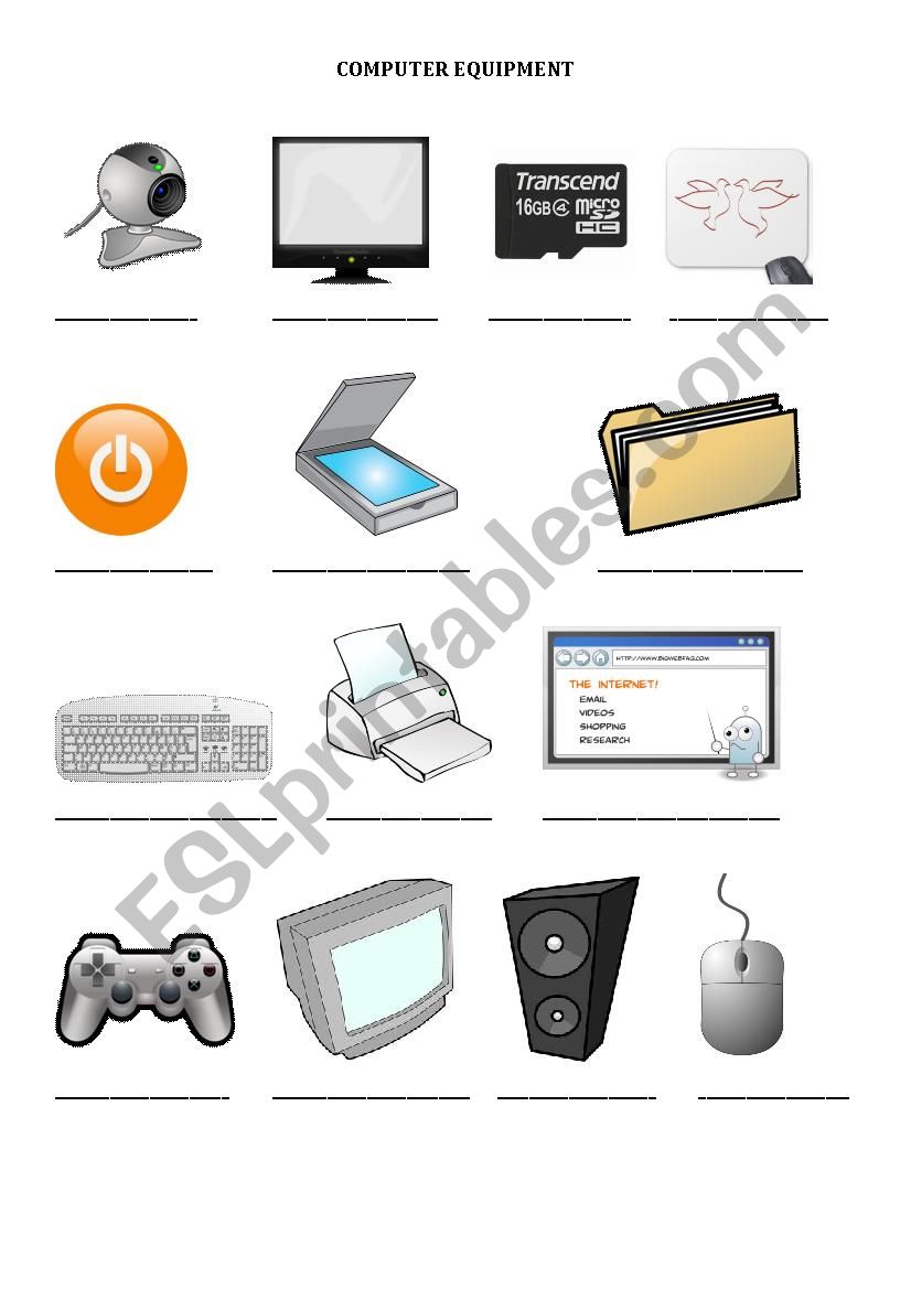 computer equipment test worksheet