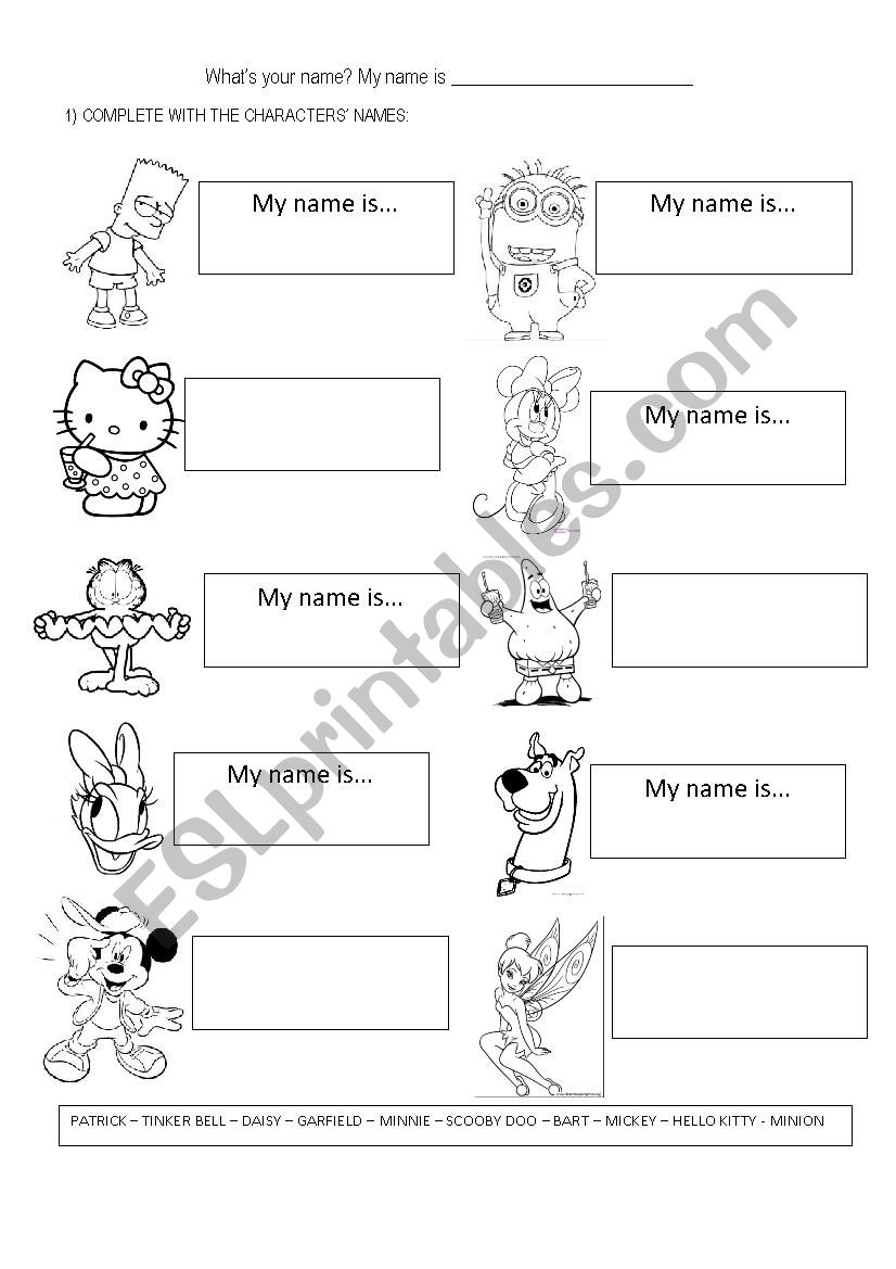 WHAT´S YOUR NAME? - ESL worksheet by joseane.correa