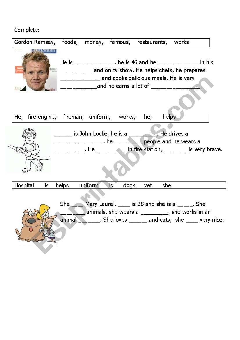 jobs worksheet