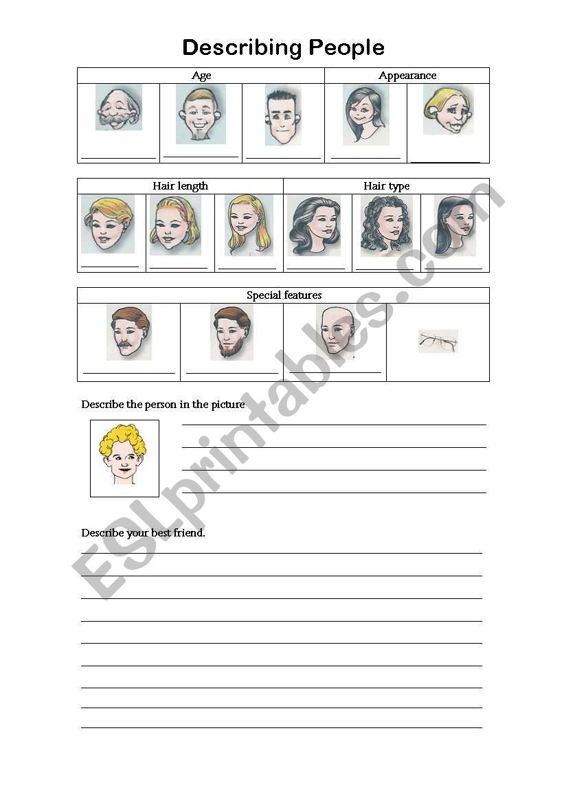 Describing People-part 2 worksheet