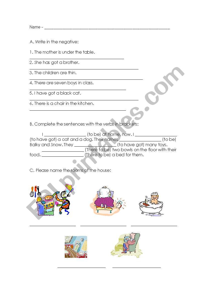 the house worksheet