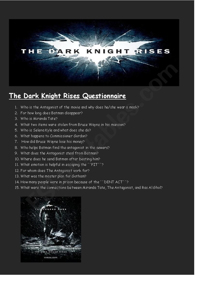 movie activity: the dark knight rises