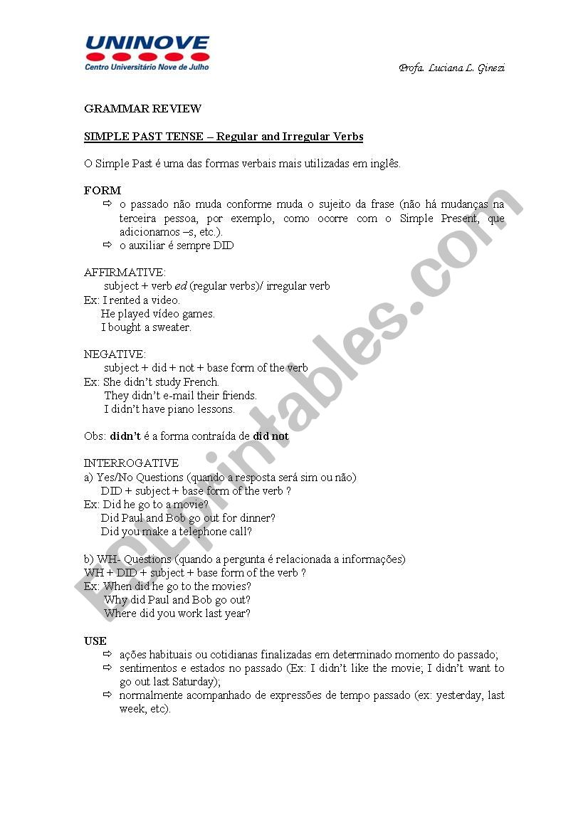 English worksheet