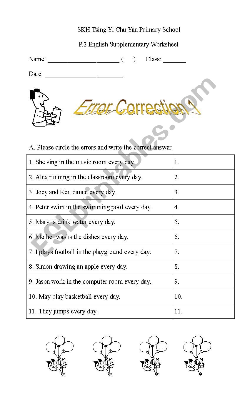 Common Error in English  worksheet