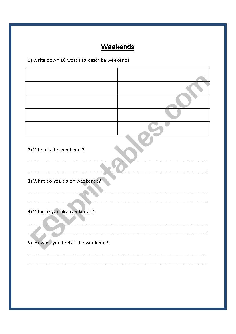 Diary Writing worksheet