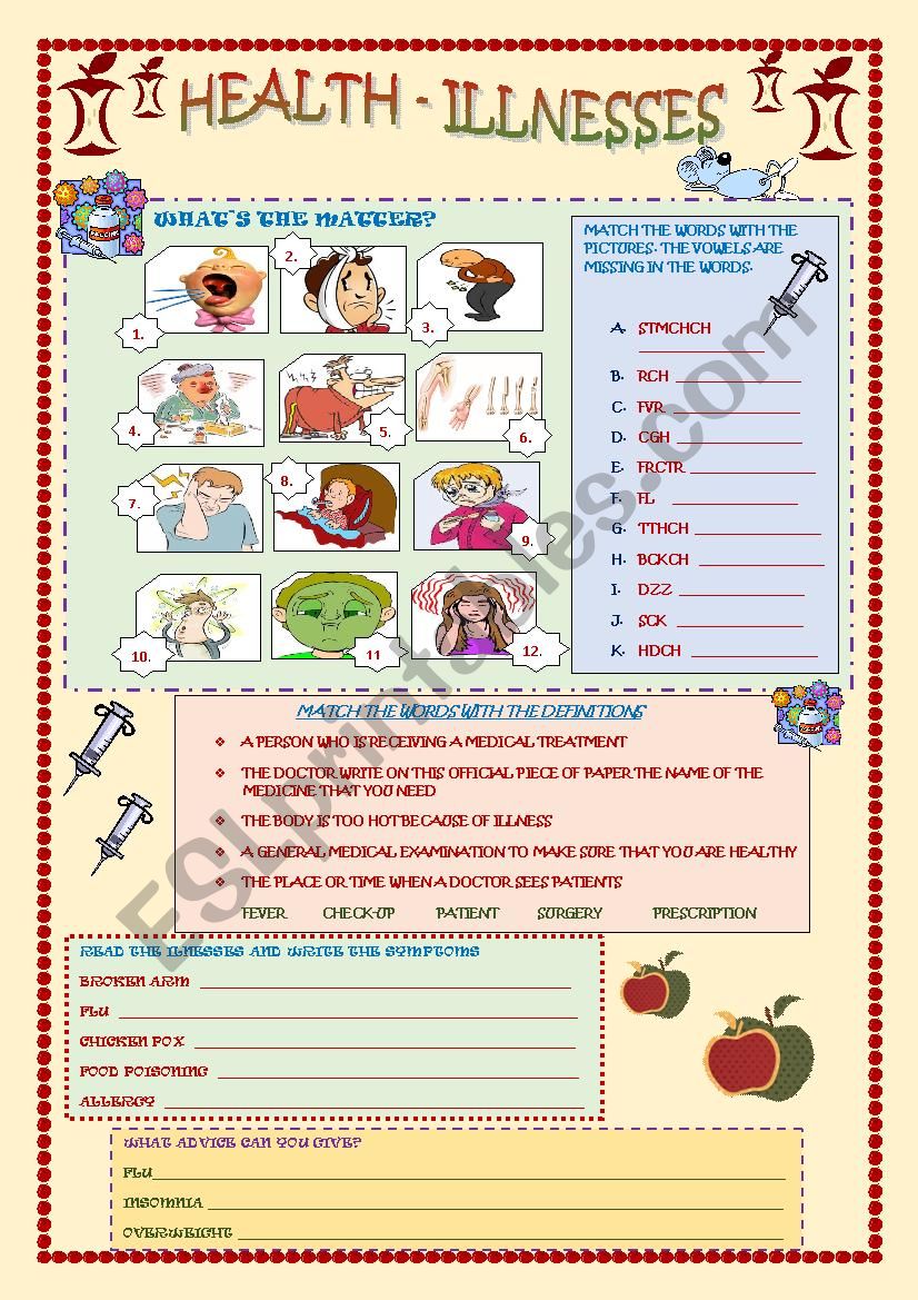 Health worksheet