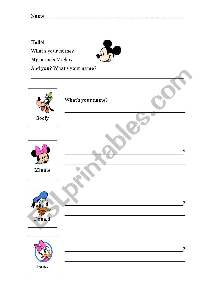 Whats your name? worksheet