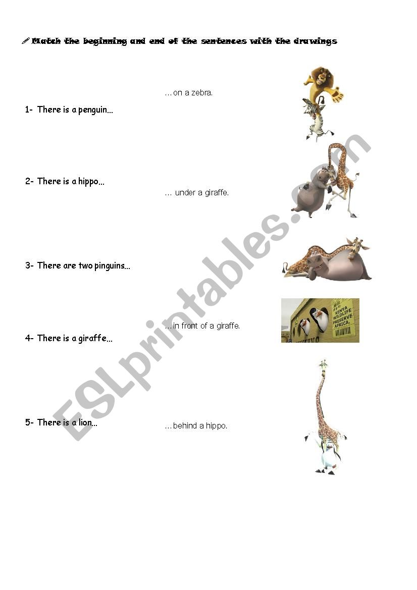 MADAGASCAR MATCHING worksheet