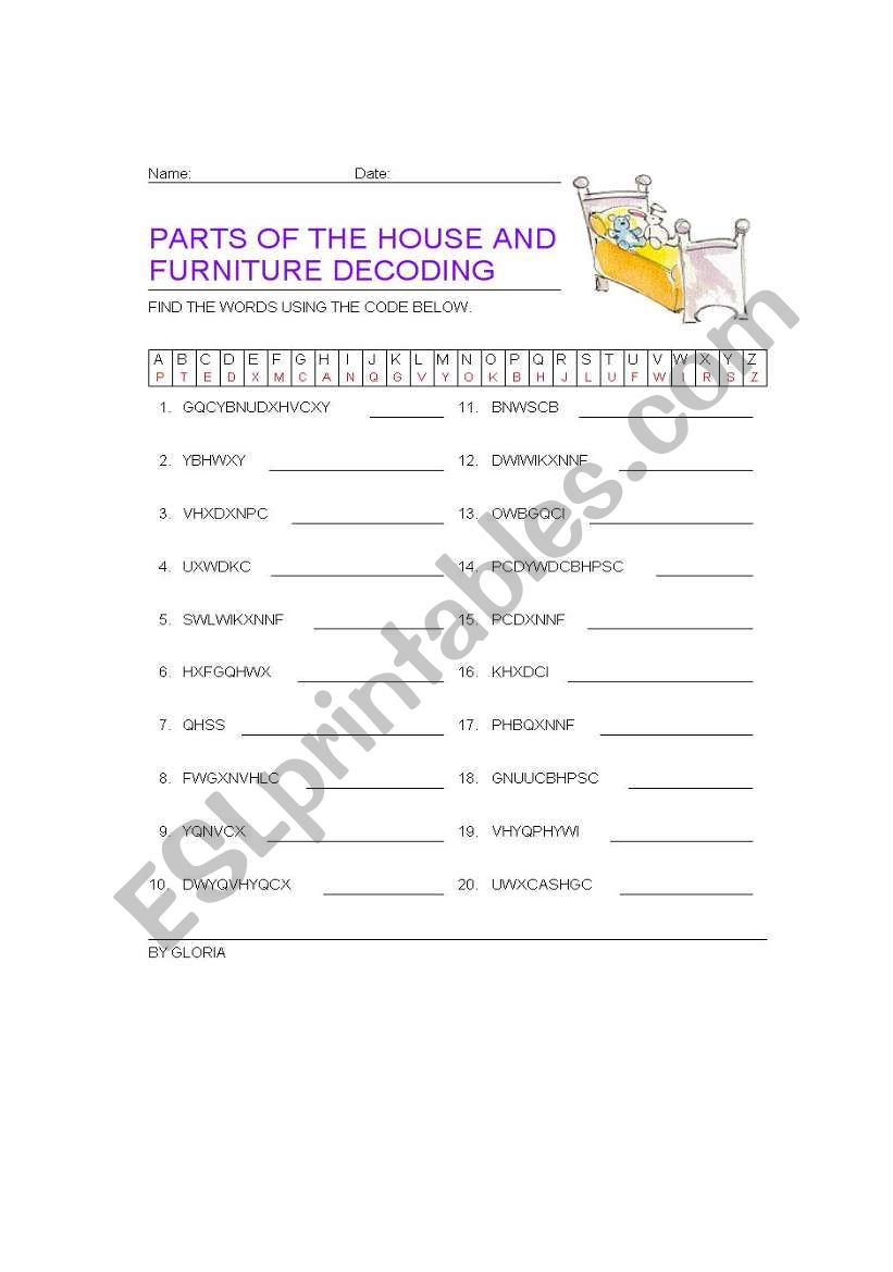 PARTS OF THE HOUSE AND FURNITURE DECODING