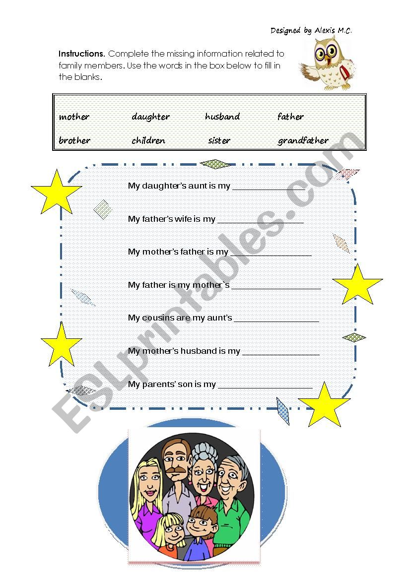 Family Members worksheet