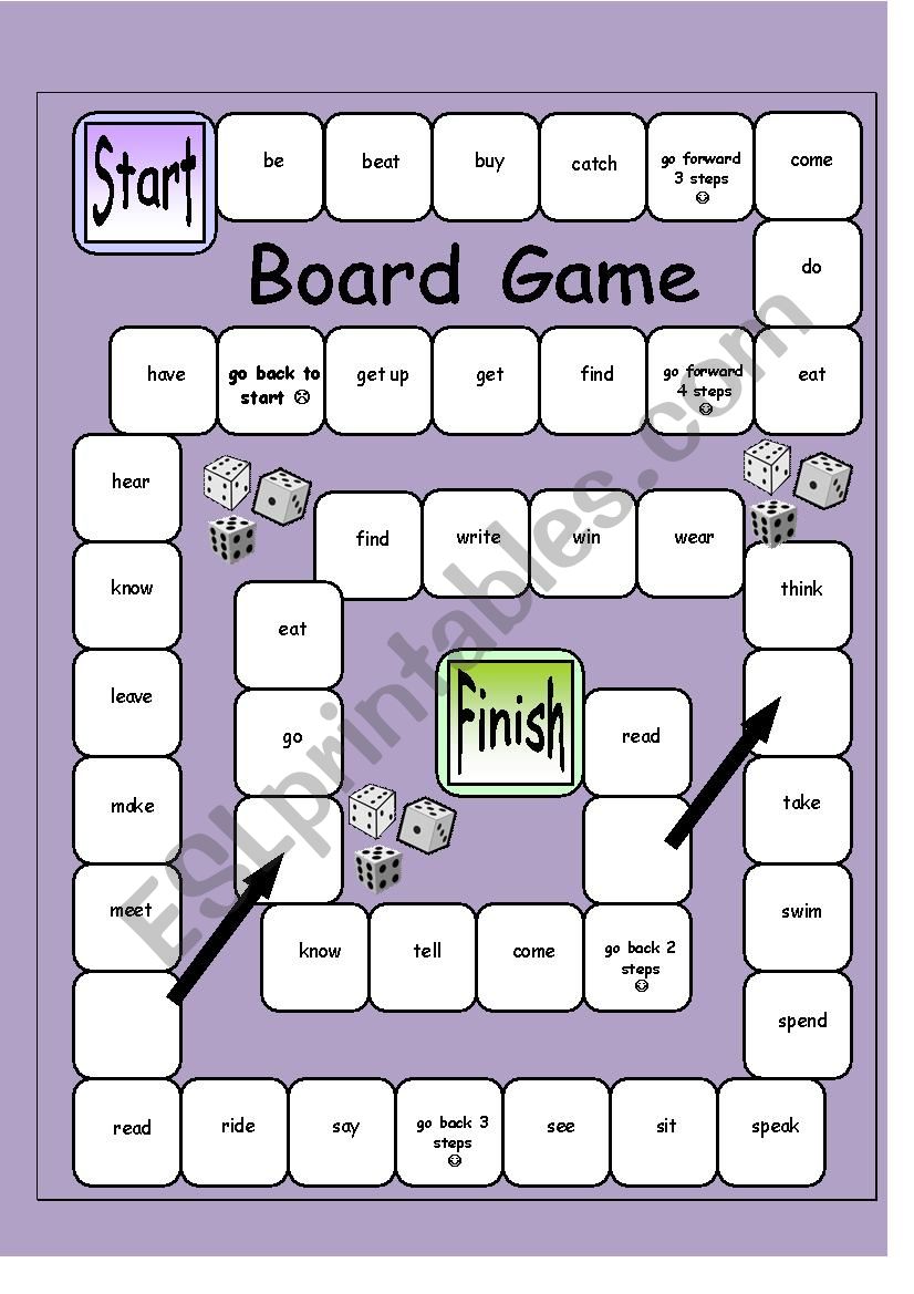 a board game - irregular verbs